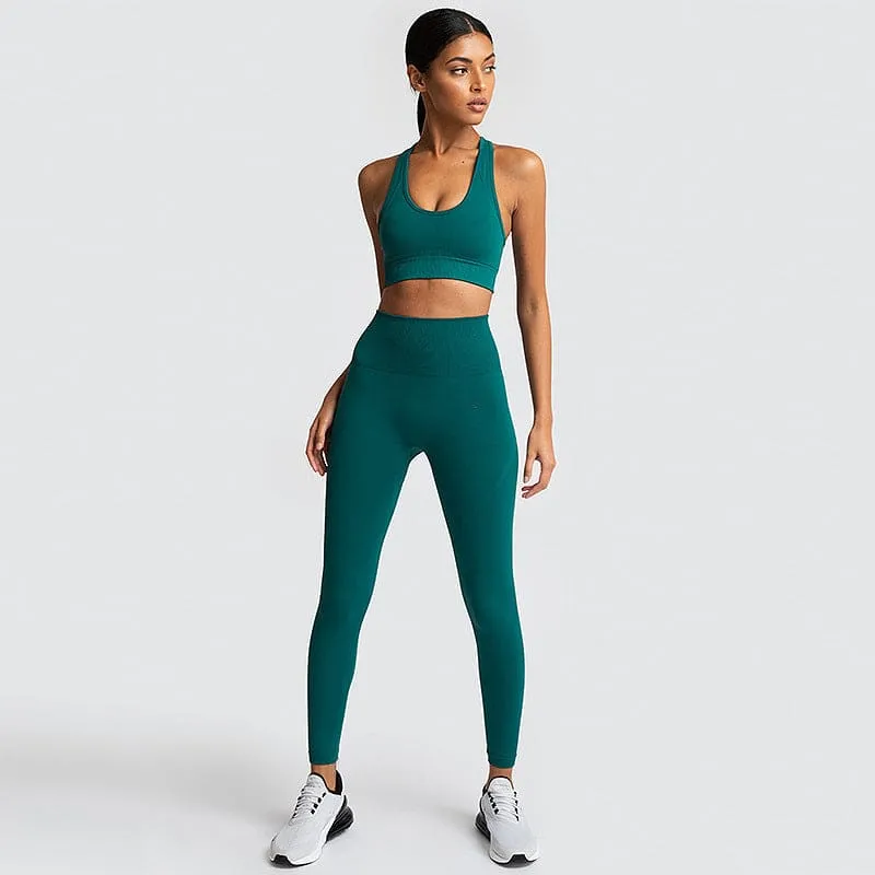 Seamless Racerback Sports Bra & High Stretch Leggings Set