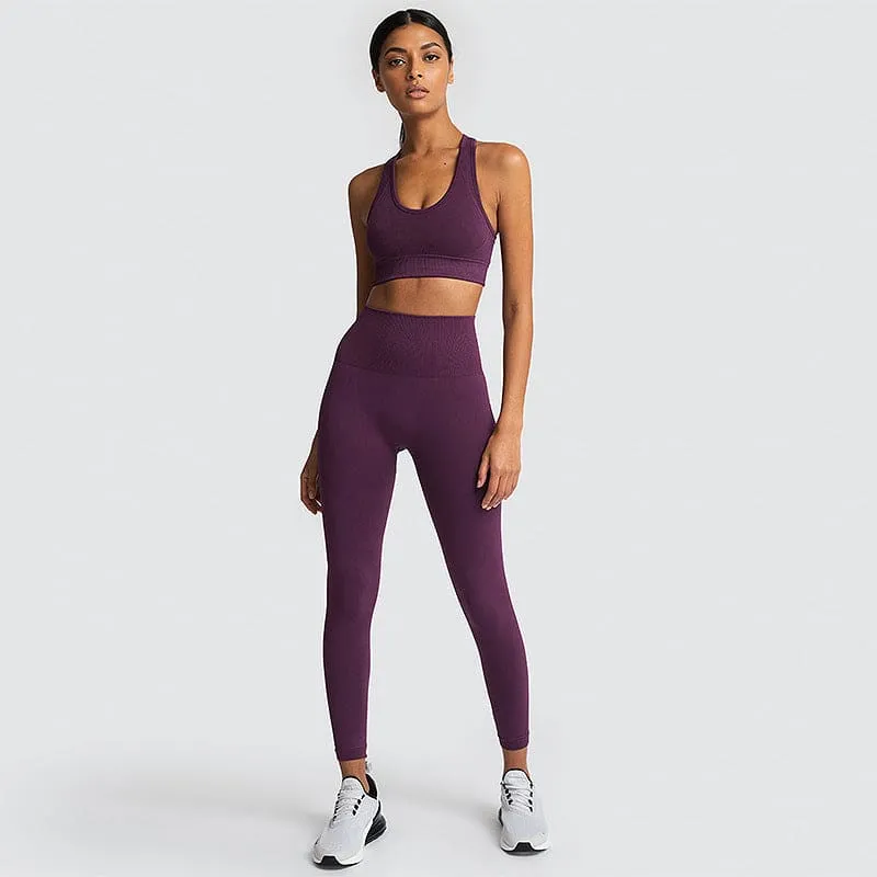 Seamless Racerback Sports Bra & High Stretch Leggings Set