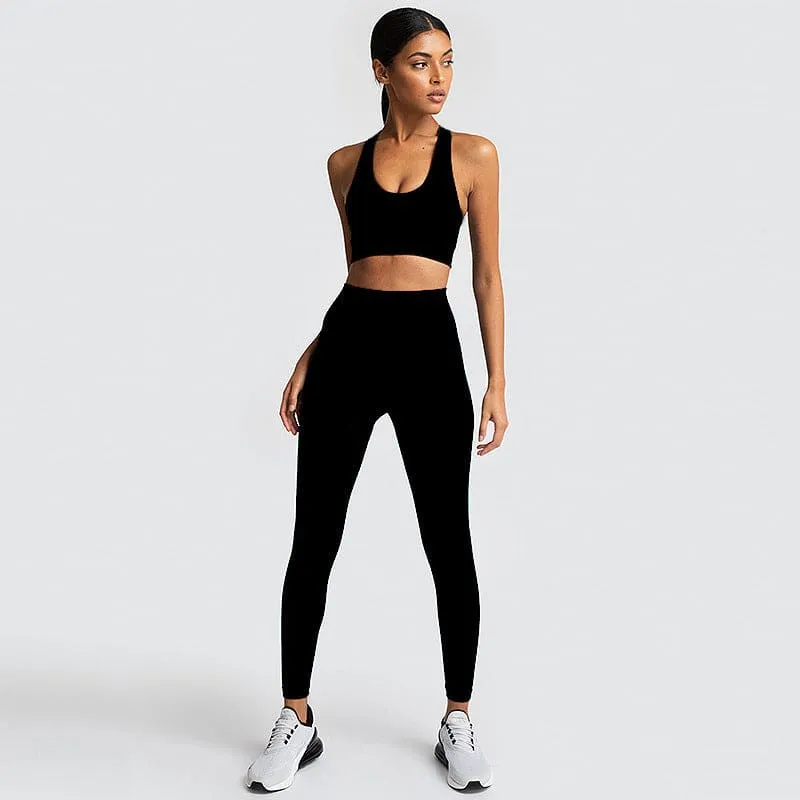 Seamless Racerback Sports Bra & High Stretch Leggings Set