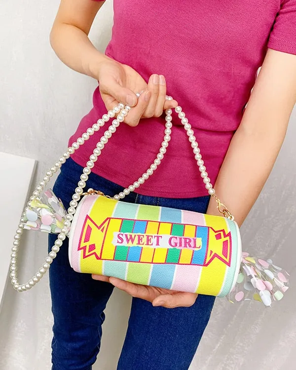 Sweet Candy Design Shoulder Bag - Color Stripe PU Women’s Fashion