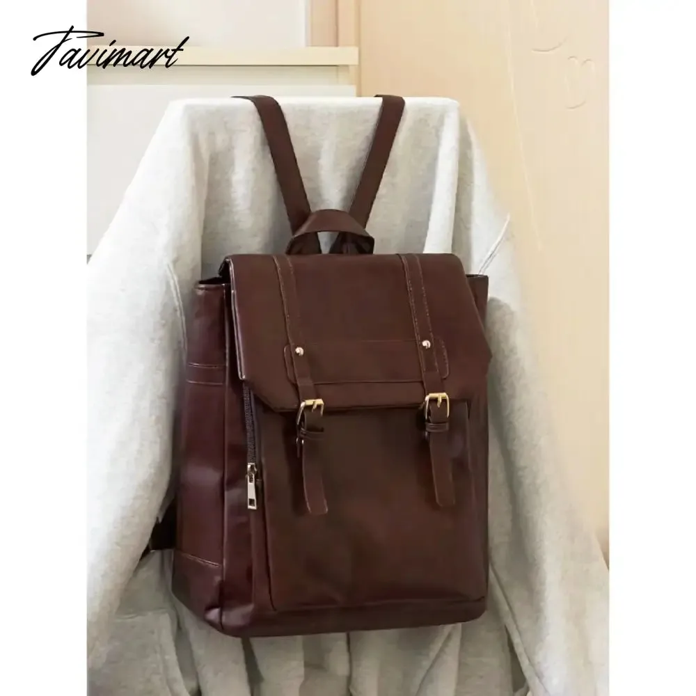 Tavimart Japanese JK Uniform Style School Backpack Women Autumn New Vintage Brown Bag College Student Classroom Backpacks