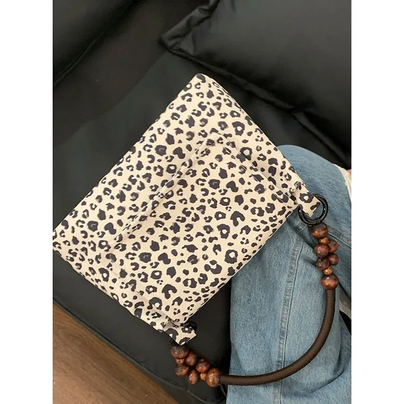 TAVIMART  -  Retro New Handbag for Women 2024 Spring Ummer Fashion Leopard Print Handbag Versatile Iche Underarm Shoulder Bag