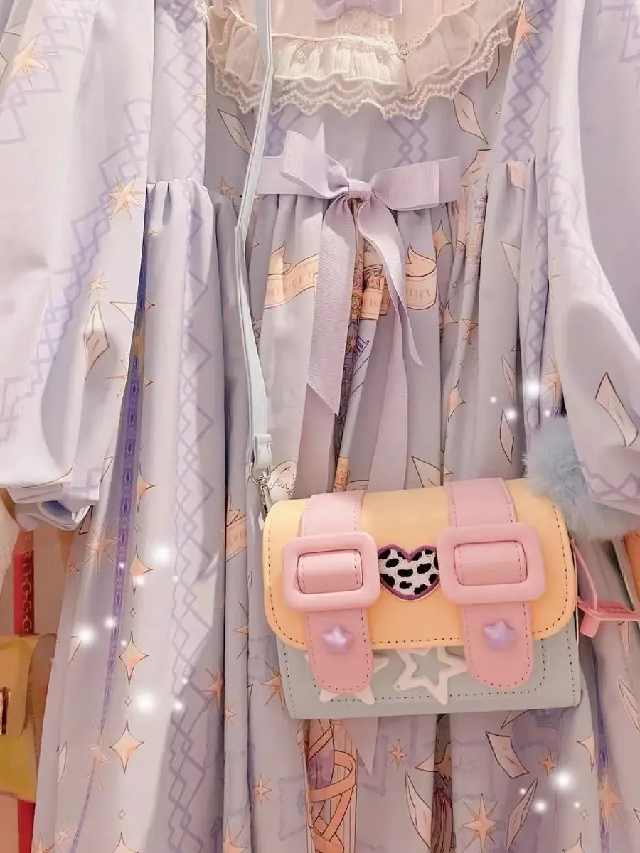 TAVIMART  -  Y2k Preppy Fashion Macaron Aesthetic Kawaii Shoulder Bag Japanese JK Lolita Contrast Color Sweet Star Women Crossbody Bags