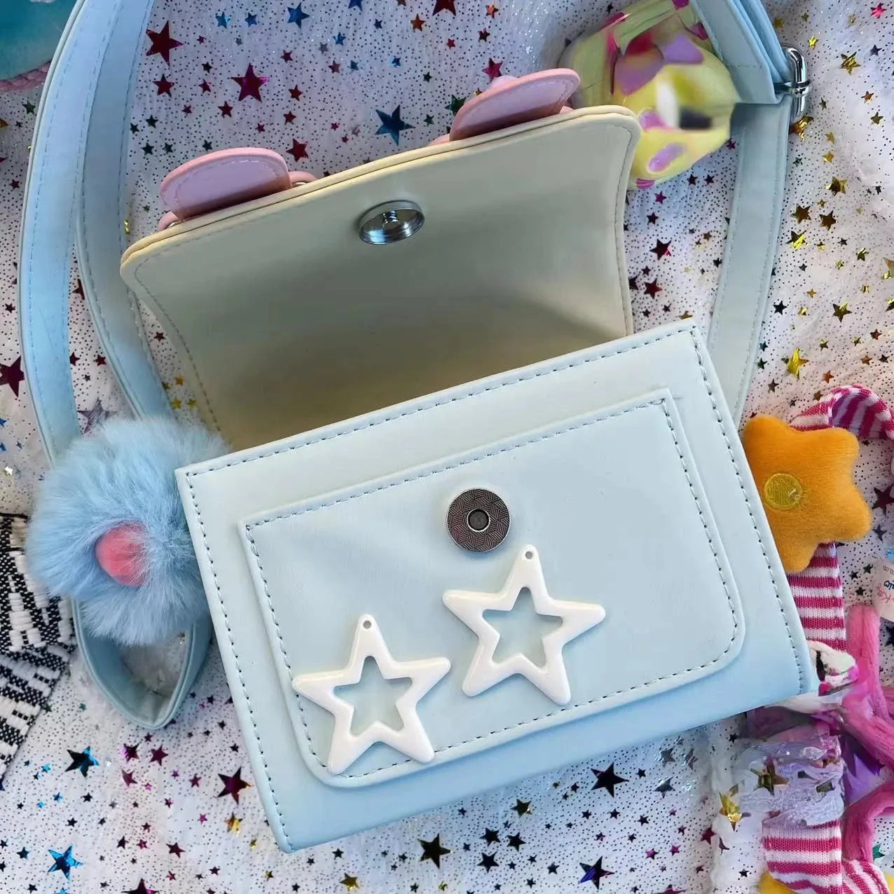 TAVIMART  -  Y2k Preppy Fashion Macaron Aesthetic Kawaii Shoulder Bag Japanese JK Lolita Contrast Color Sweet Star Women Crossbody Bags