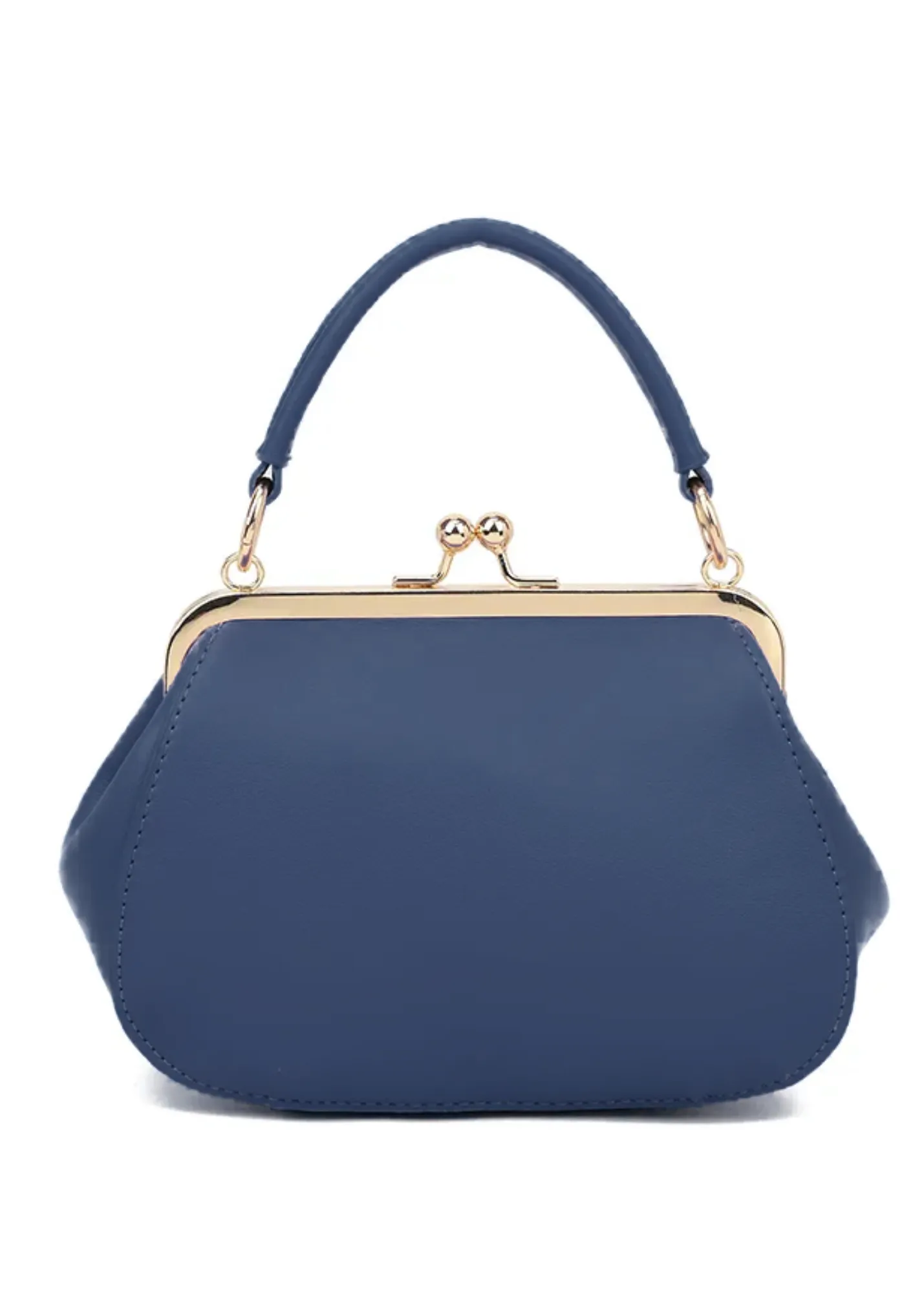 The Edit - Navy Mini Retro Clasp Bag