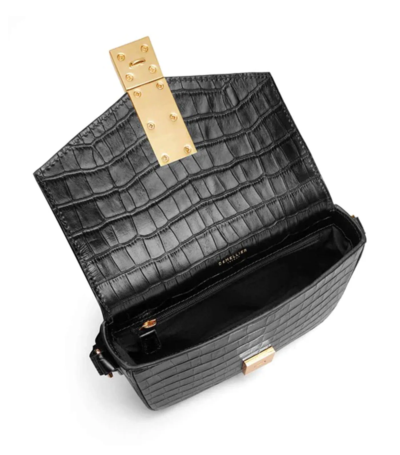 The Small Vancouver Crossbody Bag Black Croc Effect