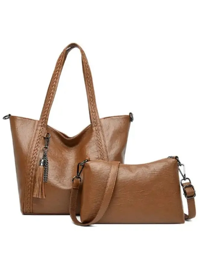 Two Pcs Leather Tote Bag for Women