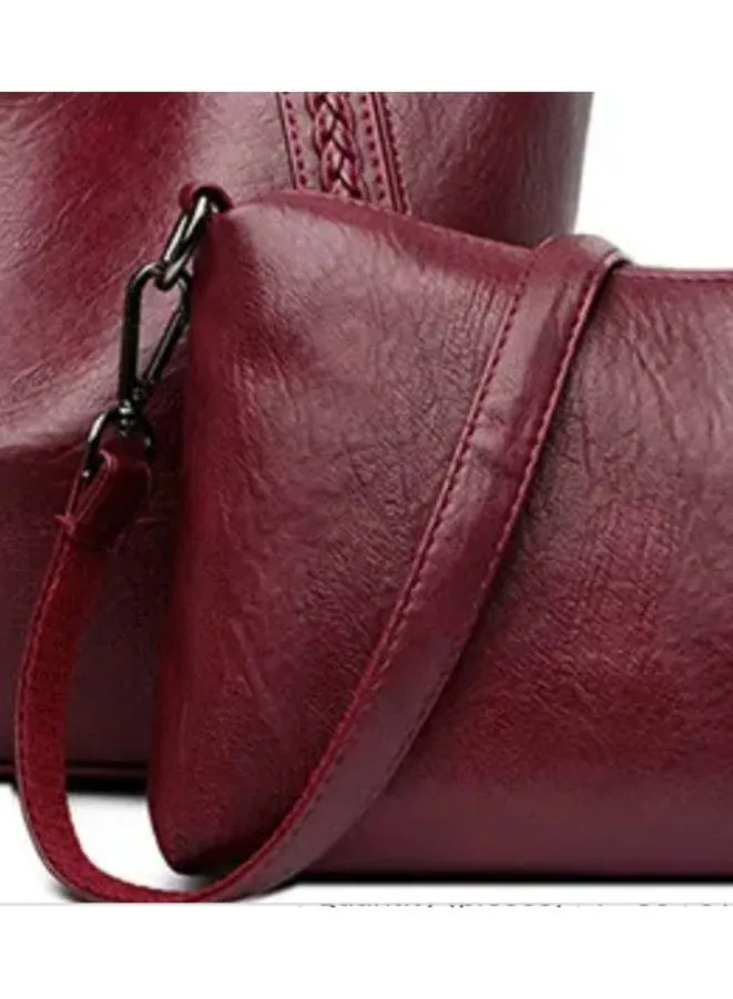 Two Pcs Leather Tote Bag for Women