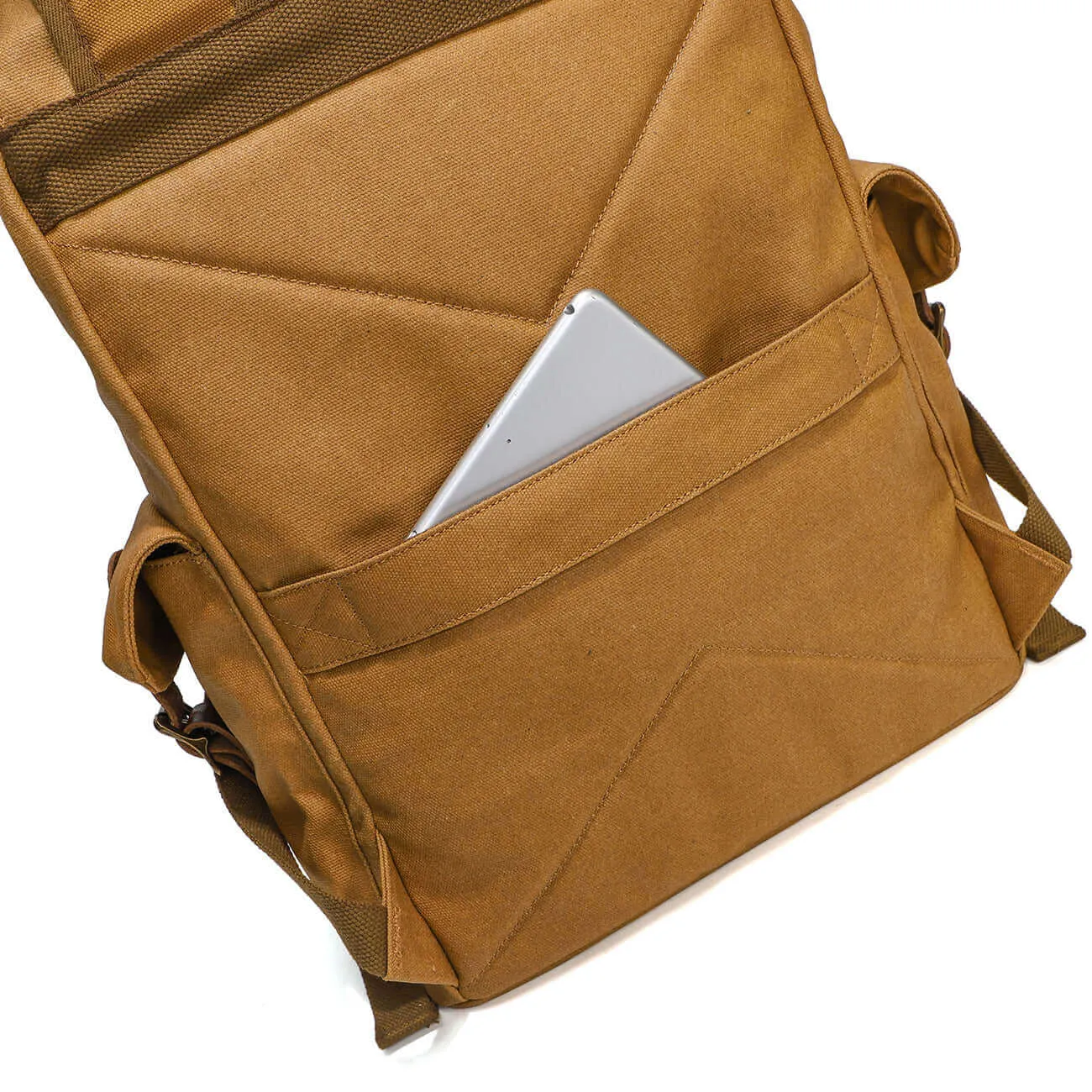 Vintage Motorcycle Style Canvas Backpack - Fits 16" Laptops 26L