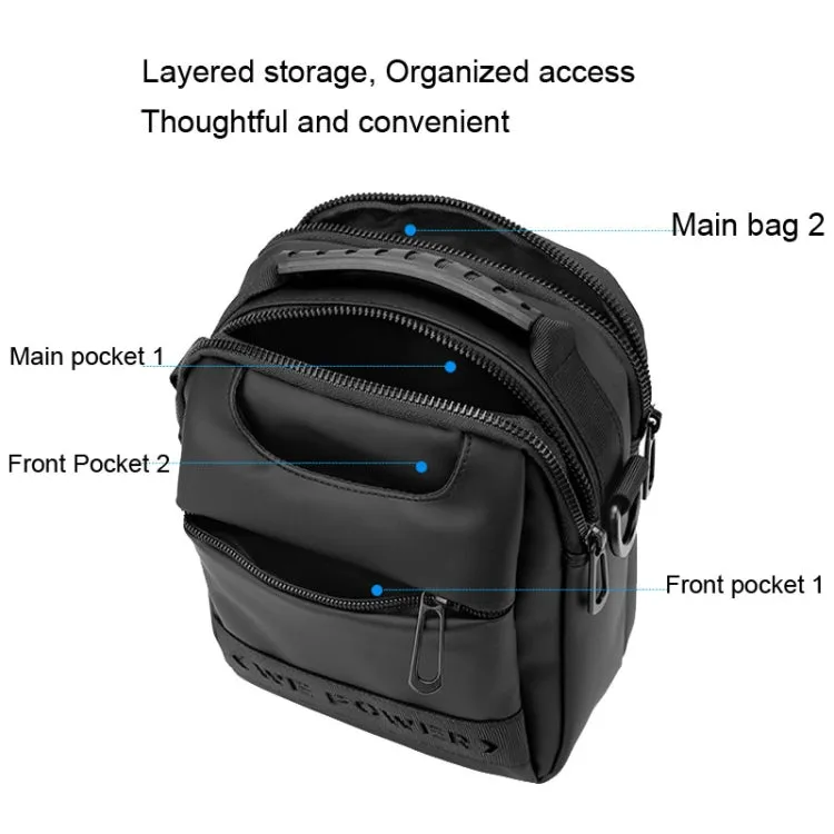 WEPOWER Simple Men Messenger Bag Can Wear Belt Hanging Bag Handheld Shoulder Bag(Dark Blue)