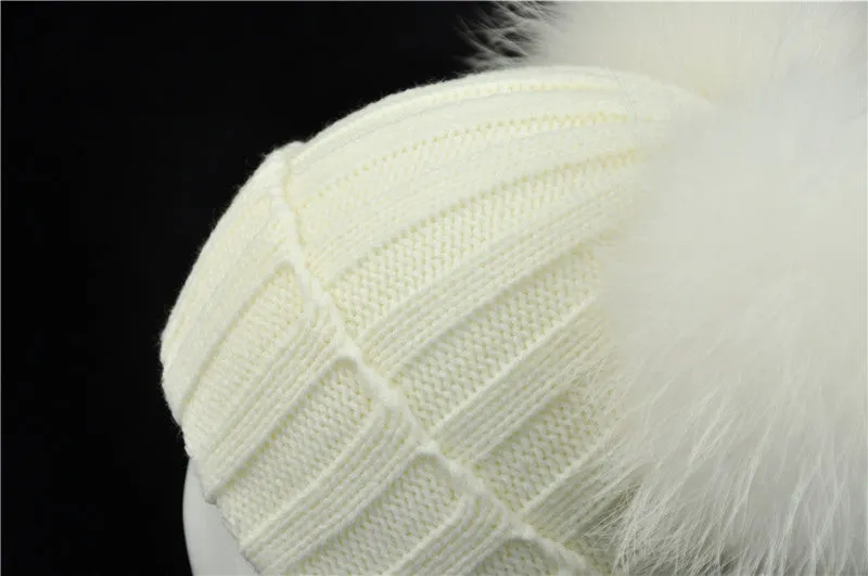 White Double Pomkin Fur Hat