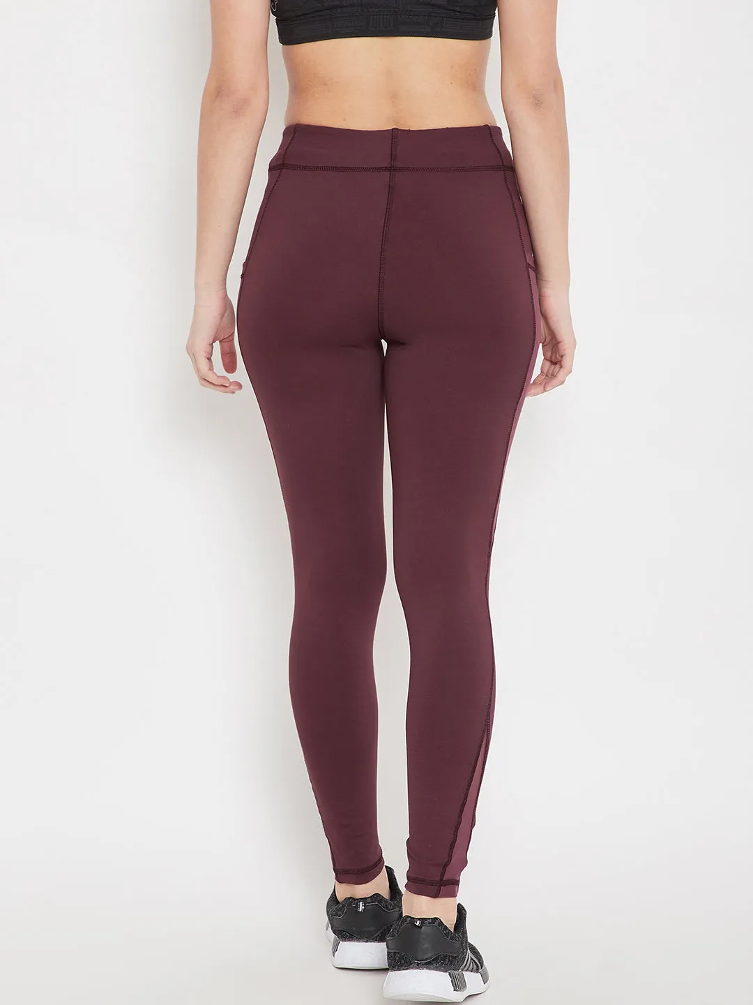 Women Sports Maroon Tights