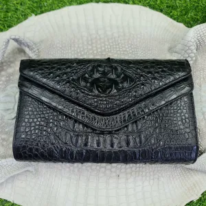 Womens Leather Alligator Handbag Handmade Luxury  Leather Bag - Work Bag Women - Black Leather Satchel Purse XACH-12