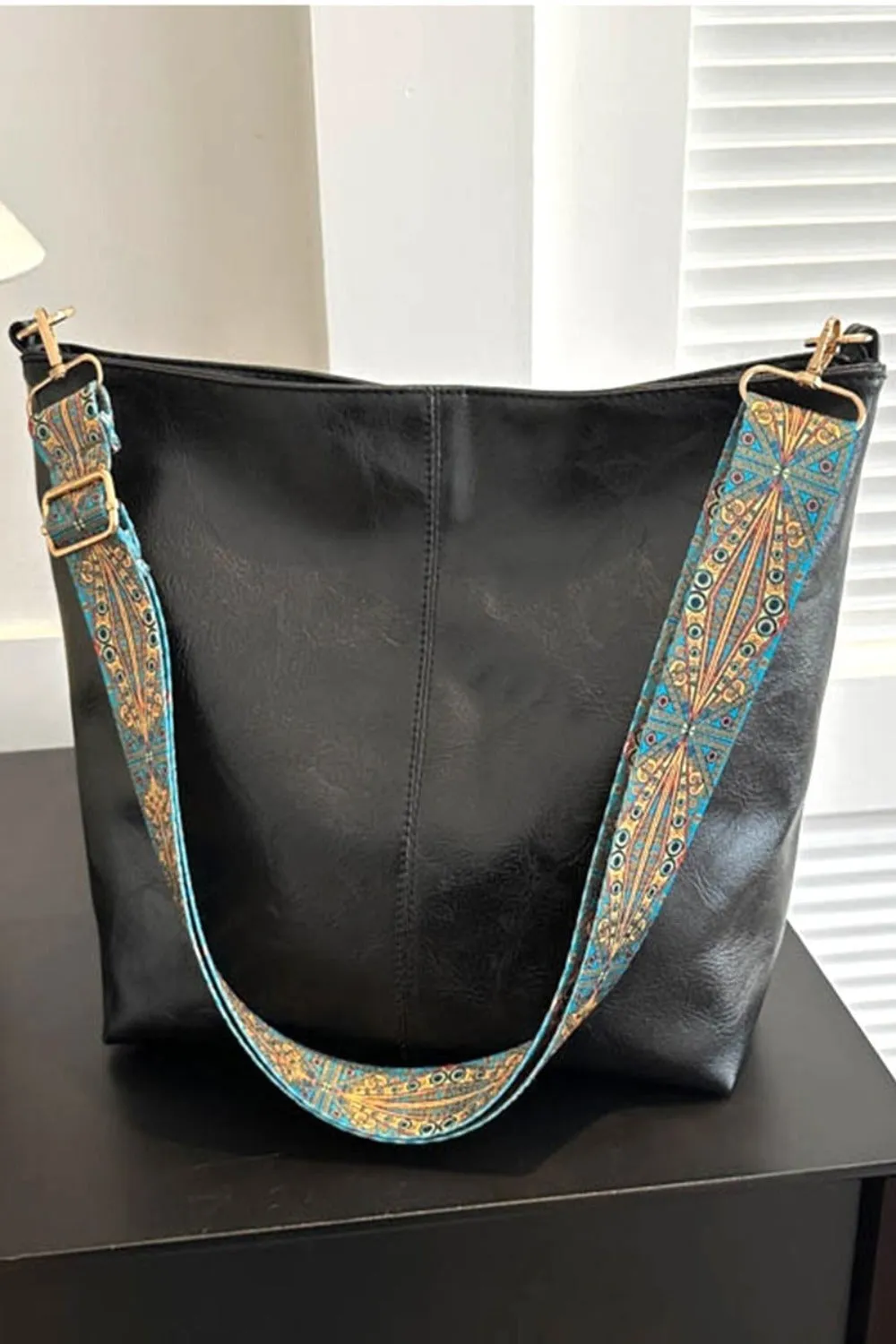 Zenana Retro Pattern Vegan Leather Crossbody Bag